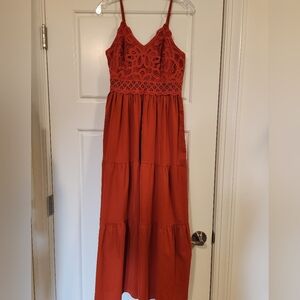 Women's Beach Crochet Lace Maxi Dress Spaghetti Strap